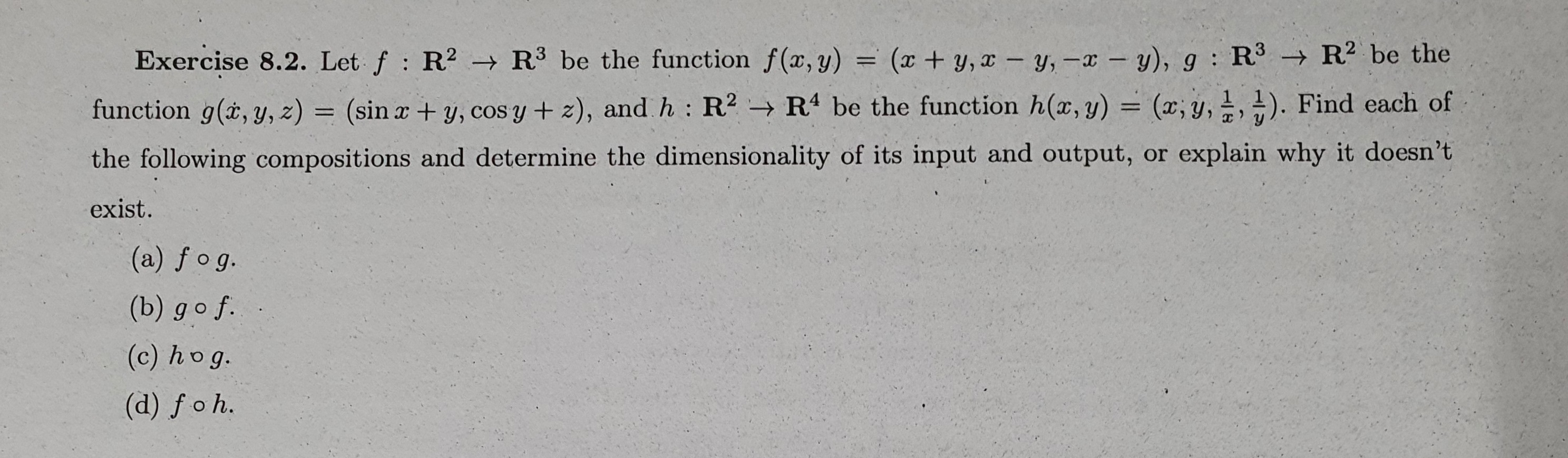 Solved Exercise 8.2. Let f:R2→R3 be the function | Chegg.com