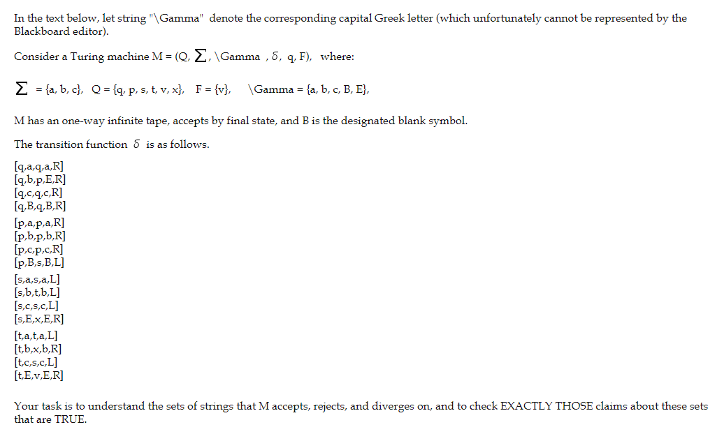 Solved In The Text Below Let String Gamma Denote The Chegg Com