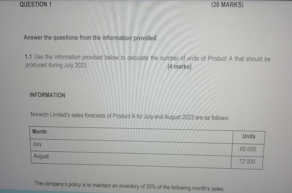 Solved Answer the questions from the information provided. | Chegg.com