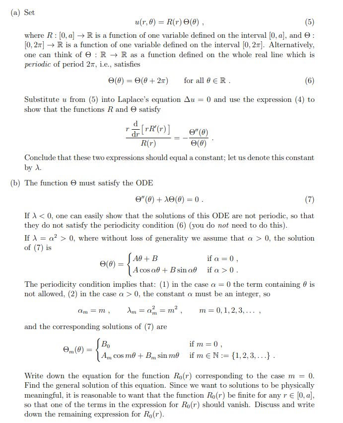 Solved Problem 3. (Separation of variables for Laplace's | Chegg.com