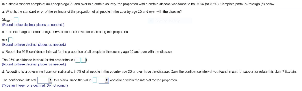 Solved In a simple random sample of 800 people age 20 and | Chegg.com