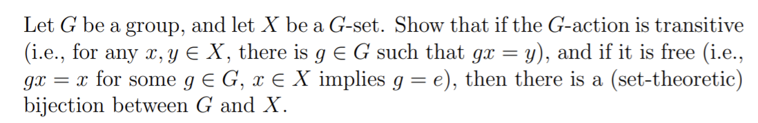 Solved Let G Be A Group, And Let X Be A G-set. Show That If | Chegg.com