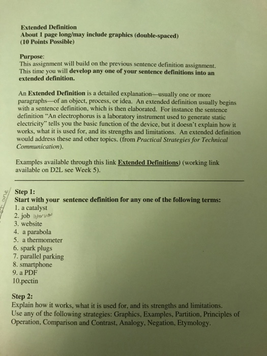  Extended Definition Definition Extended Definitions In Essays And 