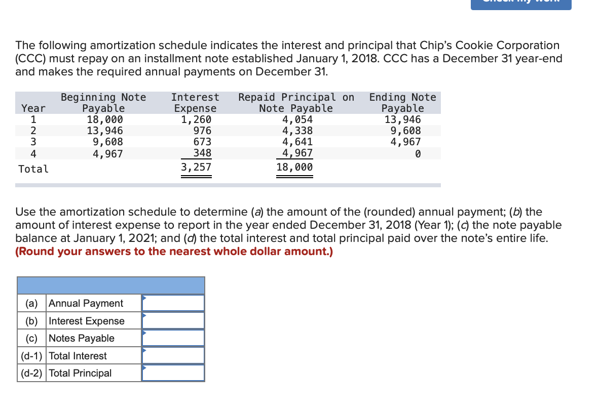 Solved The Following Amortization Schedule Indicates The 3026