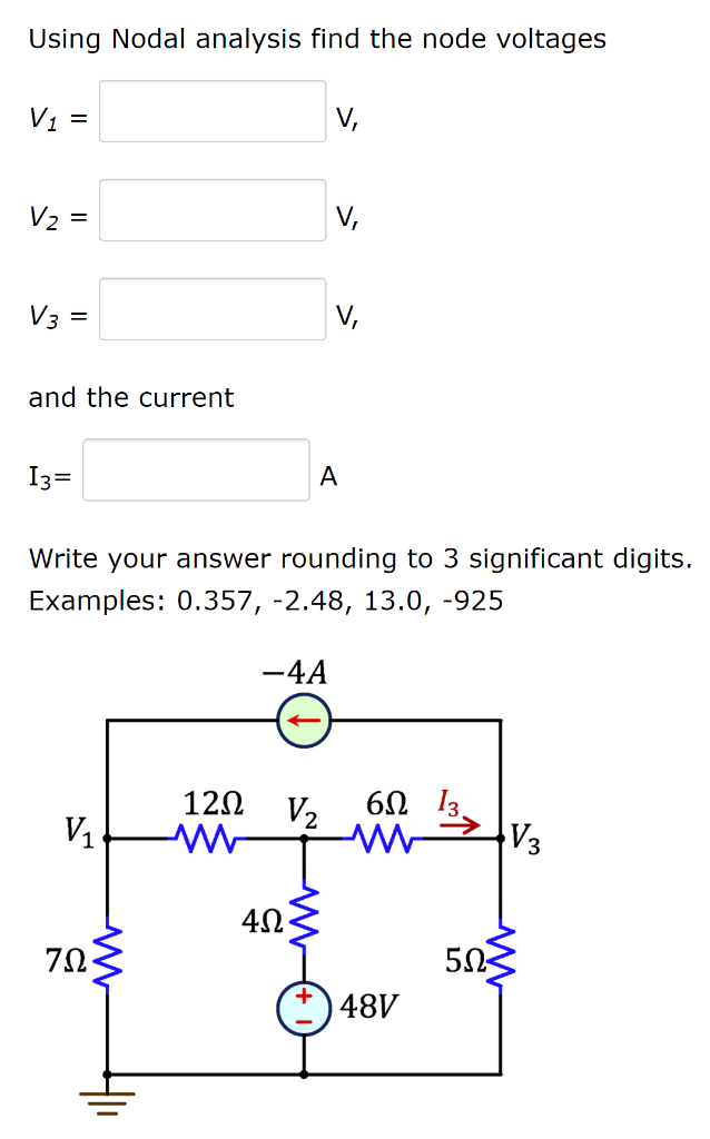 Solved Using Nodal Analysis Find The Node Voltages V1 V, V2 | Chegg.com