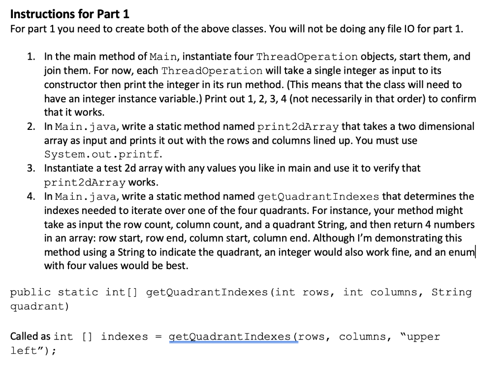 Solved Instructions for Part 1 For part 1 you need to create | Chegg.com