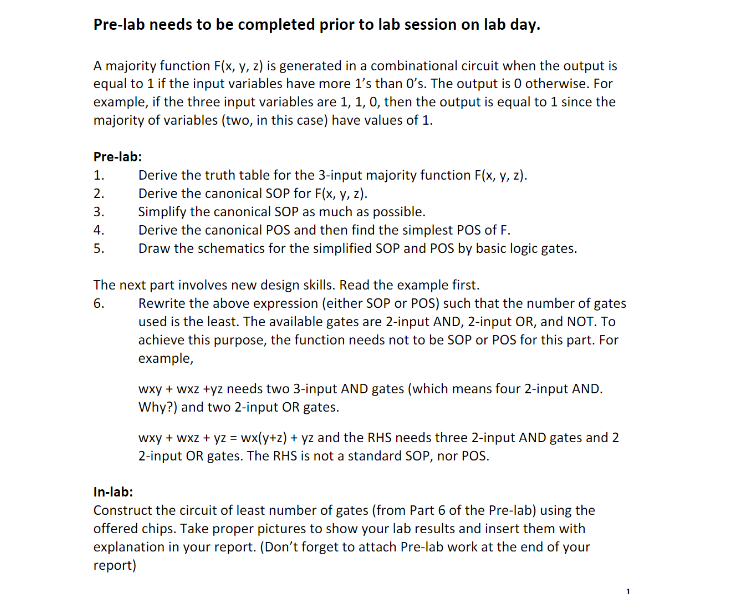 Solved Pre-lab needs to be completed prior to lab session on | Chegg.com