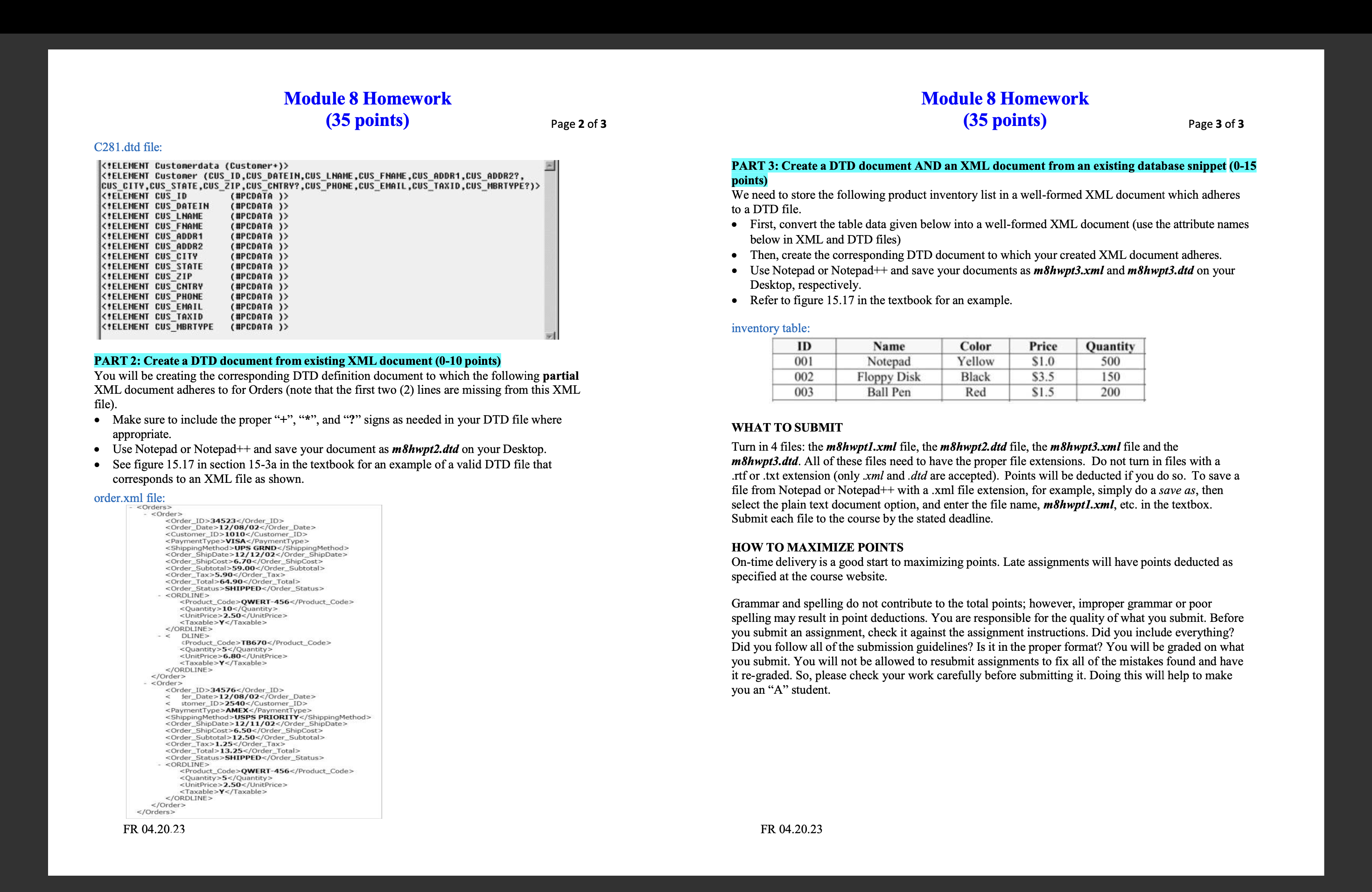 Solved Module 8 Homework (35 points) Page 2 of 3 Module 8 | Chegg.com