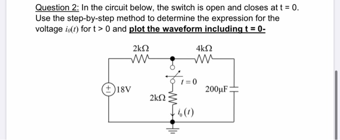 Solved Question 1: In the circuit below, the switch is open | Chegg.com