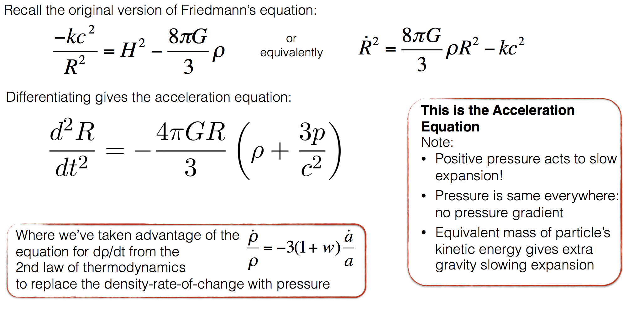 Solved How Do I Get The Friedmann Equation Of Acceleration | Chegg.com