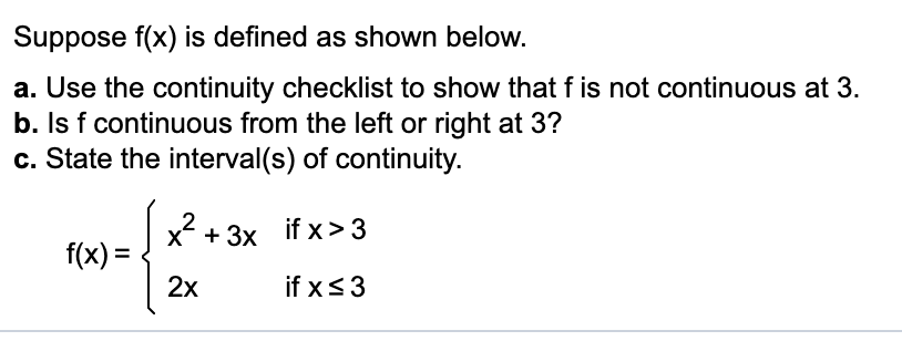 Solved Suppose f(x) is defined as shown below. a. Use the | Chegg.com