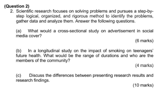 Solved (Question 2) 2. Scientific Research Focuses On | Chegg.com