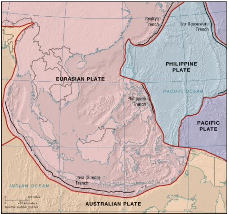 Solved Plate boundaries along the islands of Southeast Asia