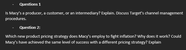 Solved Macy&rsquo;s, the popular department store, has been | Chegg.com