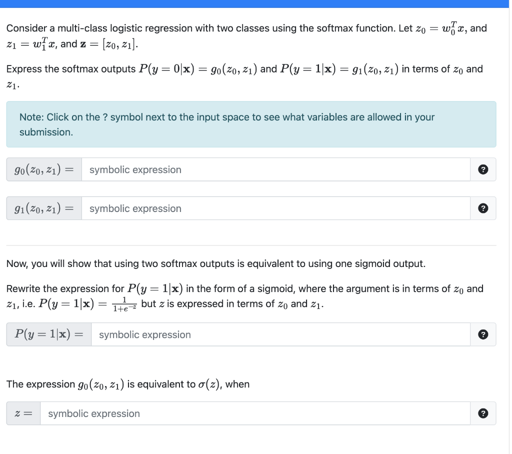 Solved Consider A Multi-class Logistic Regression With Two | Chegg.com