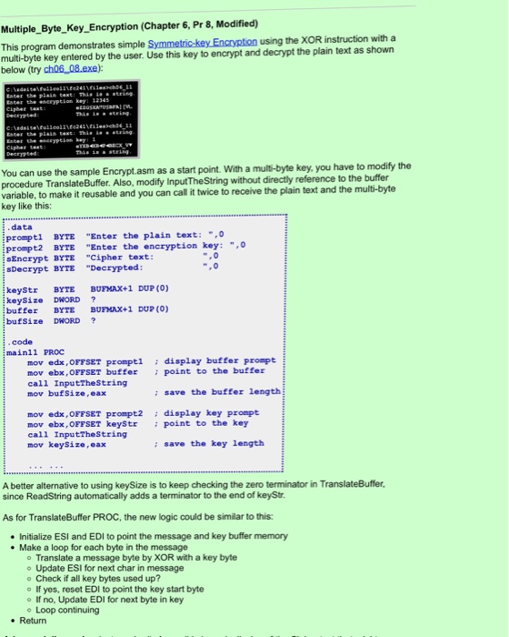 Multiple_ByteKey_Encryption (Chapter 6, Pr 8, | Chegg.com