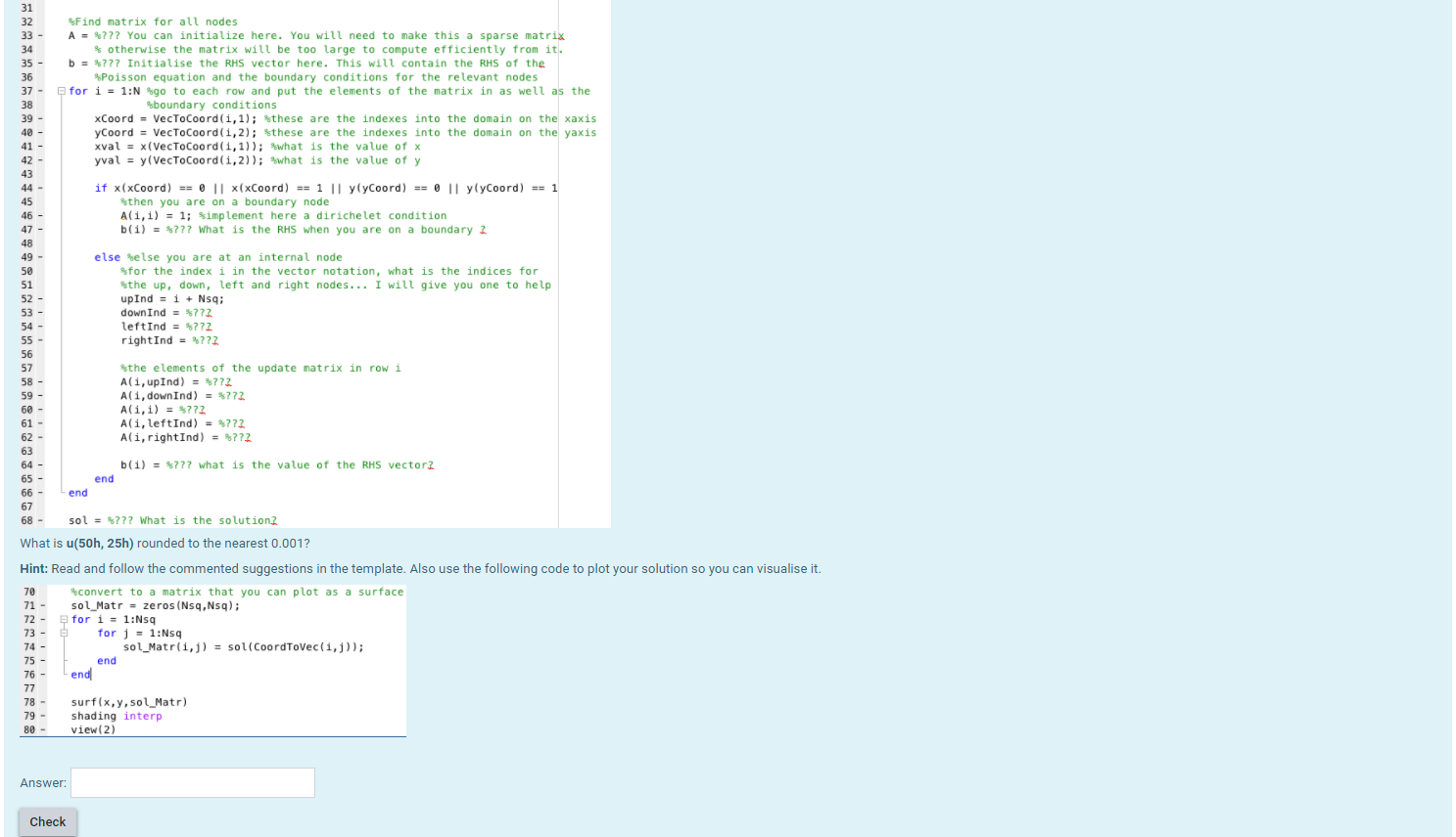 Please use Matlab code to solve the following | Chegg.com
