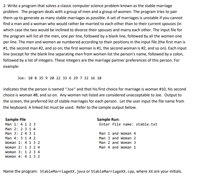 2. Write a program that solves a classic computer | Chegg.com