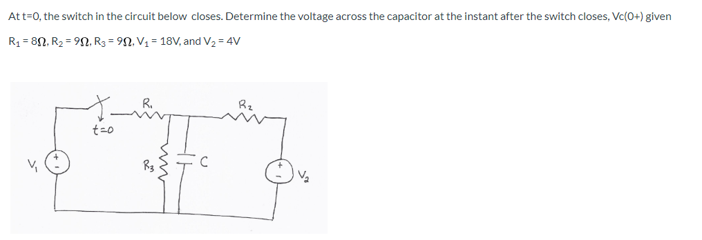 Solved At T 0 The Switch In The Circuit Below Closes De Chegg Com