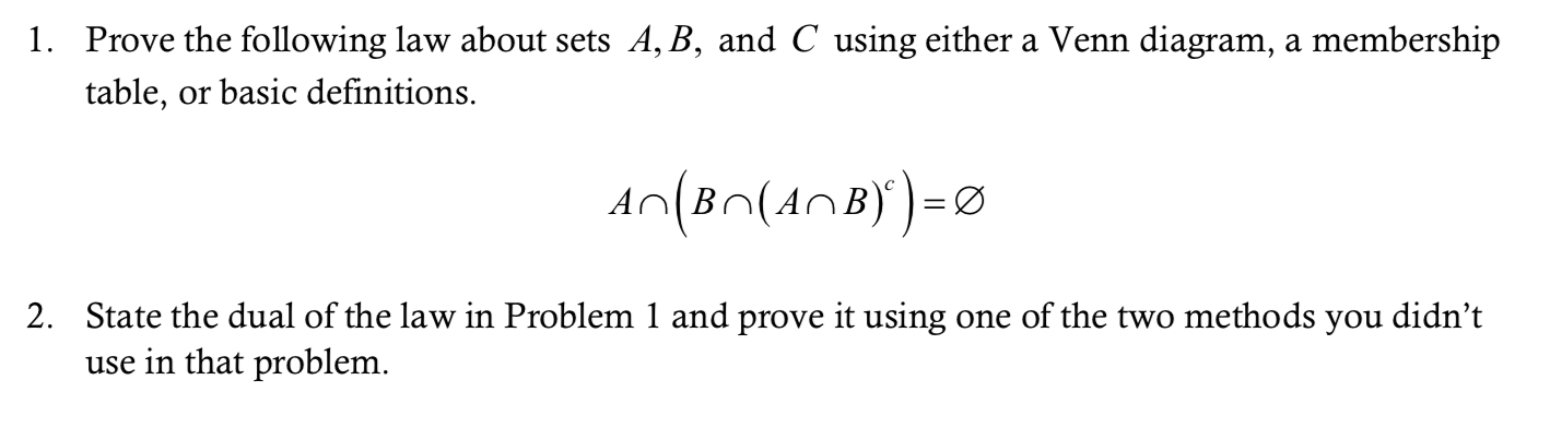 Solved I used Venn Diagram for 1. I want to use a membership | Chegg.com