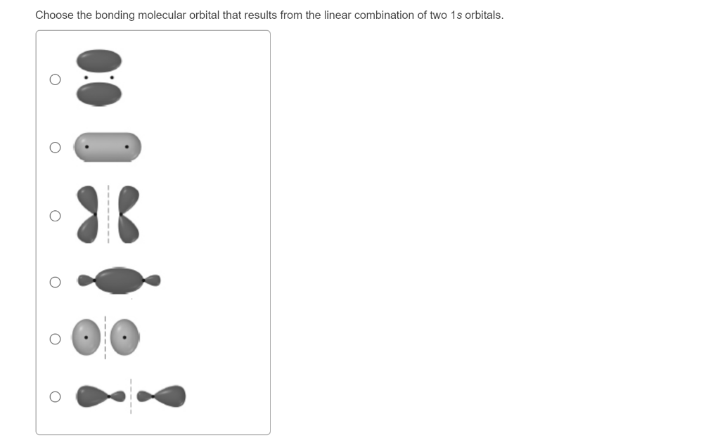 Solved Choose The Bonding Molecular Orbital That Results | Chegg.com