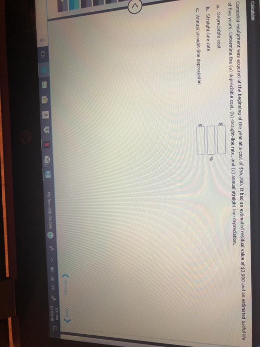 Solved Computer equipment was acquired at the beginning of