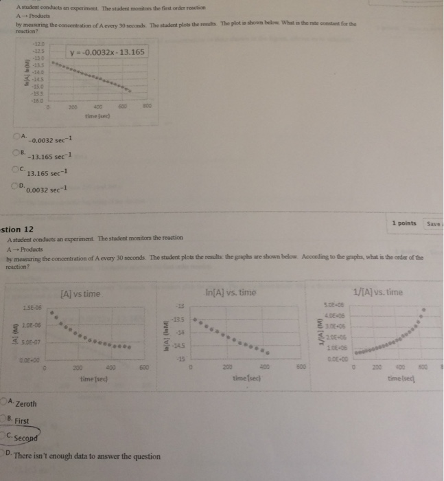 Solved A Student conducts an experiment. The student | Chegg.com