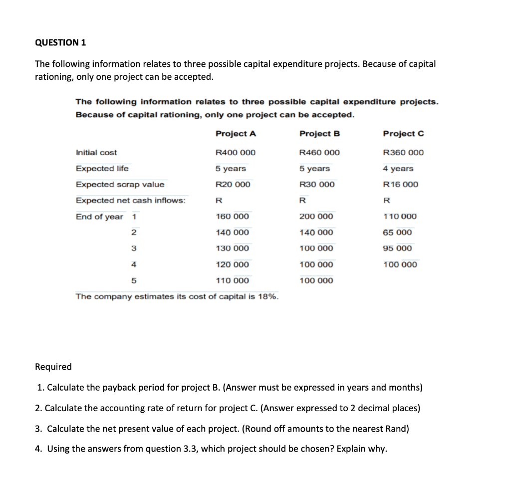 Solved QUESTION 1 The Following Information Relates To Three | Chegg.com