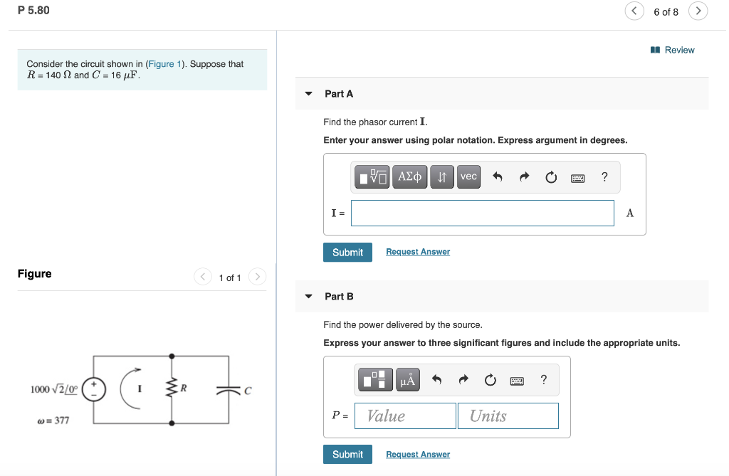 Solved P 5.80 6 of 8 Review Consider the circuit shown in | Chegg.com