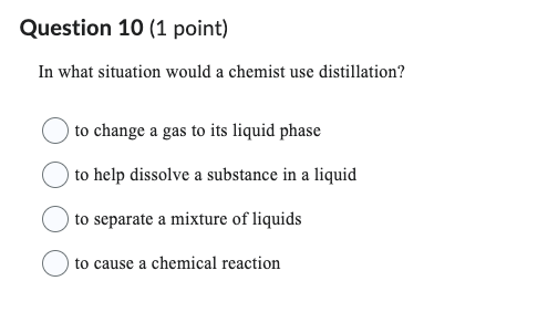 Solved In what situation would a chemist use distillation? | Chegg.com