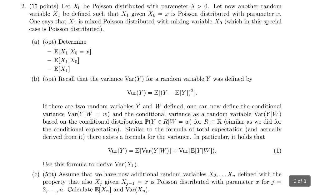 2 15 Points Let Xo Be Poisson Distributed With Chegg Com