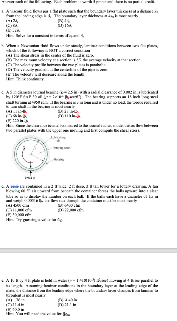 Solved Answer each of the following. Each problem is worth 5 | Chegg.com