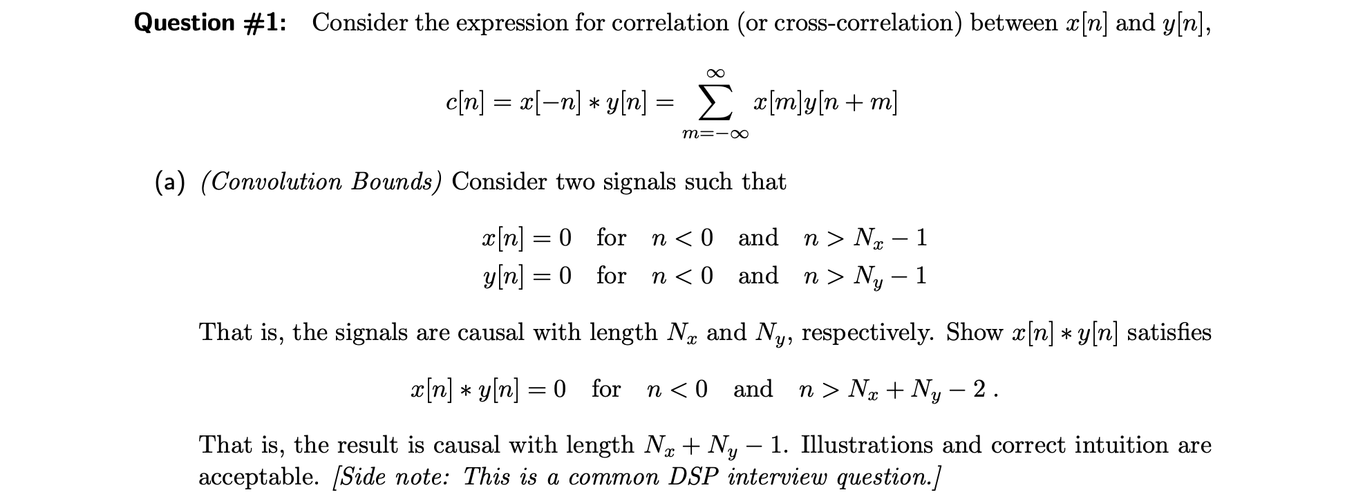 Question 1 Consider The Expression For Correlati Chegg Com