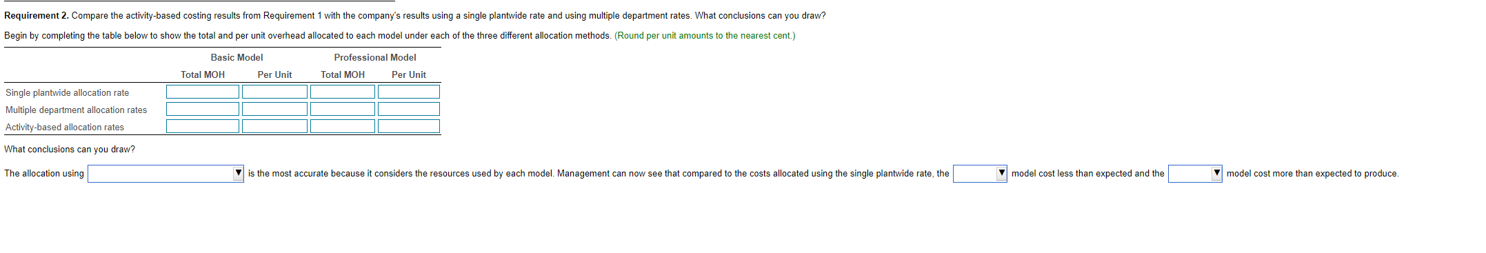 Solved Begin by completing the table below to show the total | Chegg.com