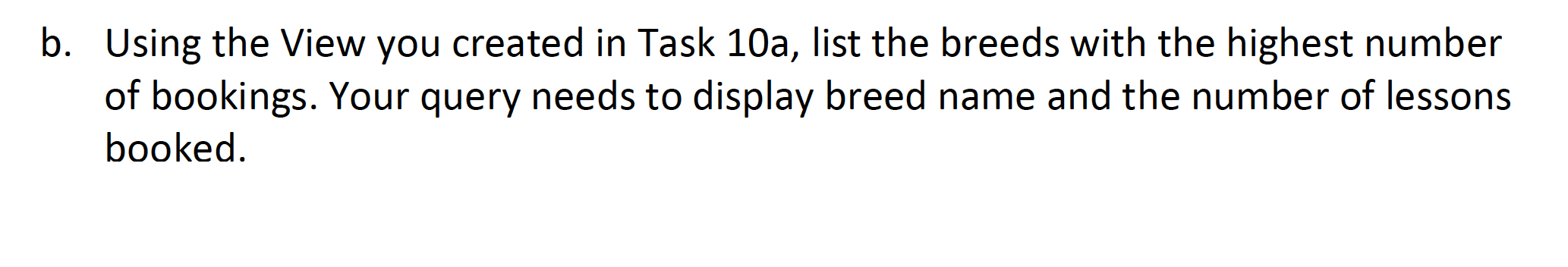 Solved a. Write the SQL DDL to create a view that lists the | Chegg.com