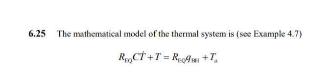Thermal Math Model 6.25 The mathematical model of the thermal system is | Chegg.com