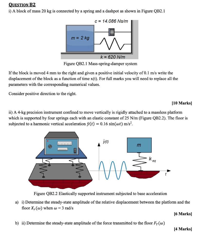 Solved QUESTION B2 I) A Block Of Mass 20 Kg Is Connected By | Chegg.com