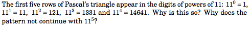 Solved The first five rows of Pascal's triangle appear in | Chegg.com