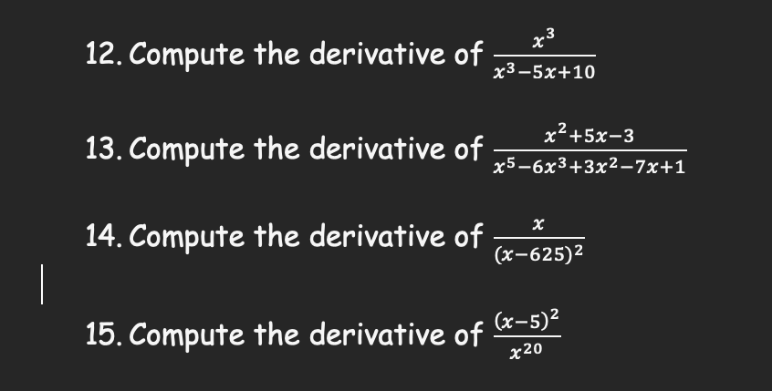 derivative of x 2x 5 3