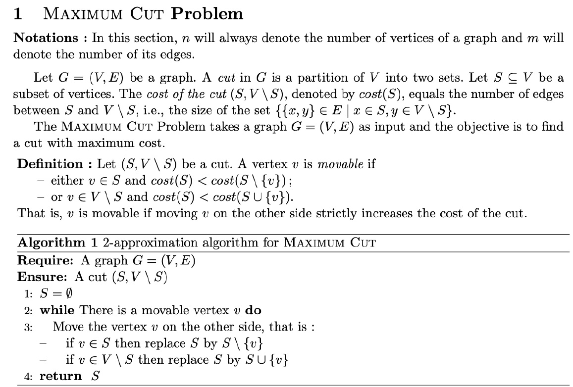 Prove That The Algorithm 1 Is A 2 Approximation Al Chegg Com