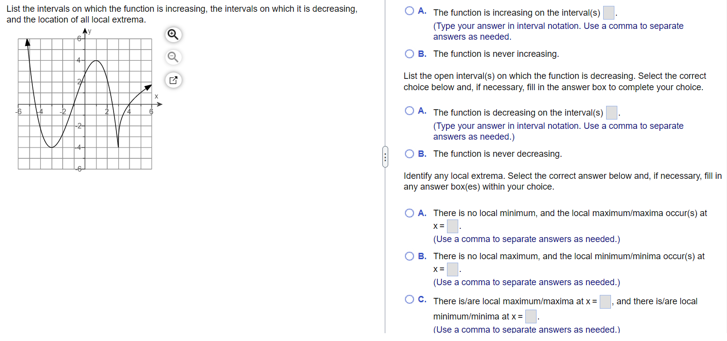 Solved List the intervals on which the function is | Chegg.com