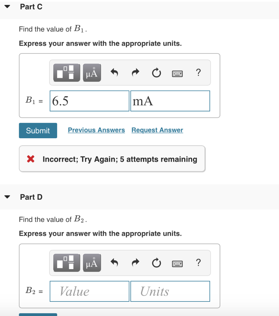 Solved Part C Find The Value Of Bi Express Your Answer W Chegg Com