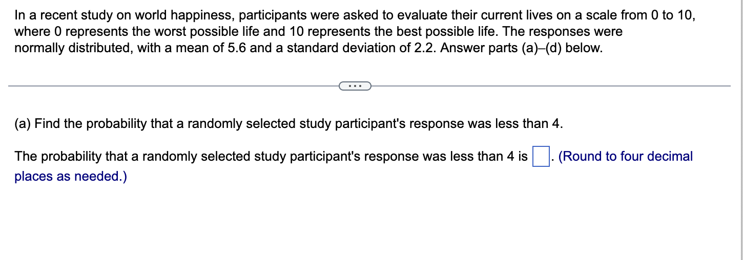 Solved (a) Find the probability that a randomly selected | Chegg.com
