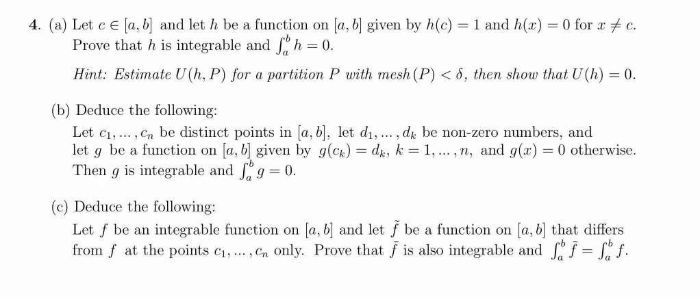 Solved 4 A Let Ce ſa B And Let H Be A Function On A Chegg Com