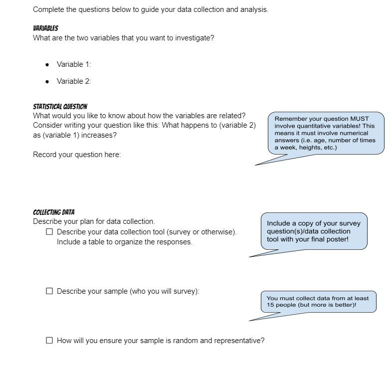 Solved Complete the questions below to guide your data | Chegg.com