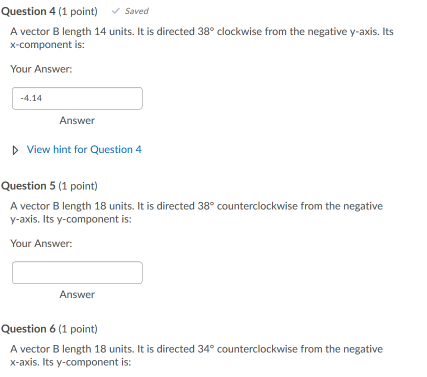 Solved Question 4 (1 Point) Saved A Vector B Length 14 | Chegg.com