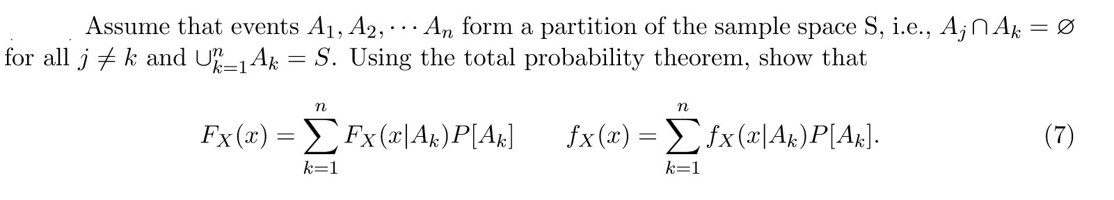 Solved Assume that events A1, A2, ·-· An form a partition of | Chegg.com