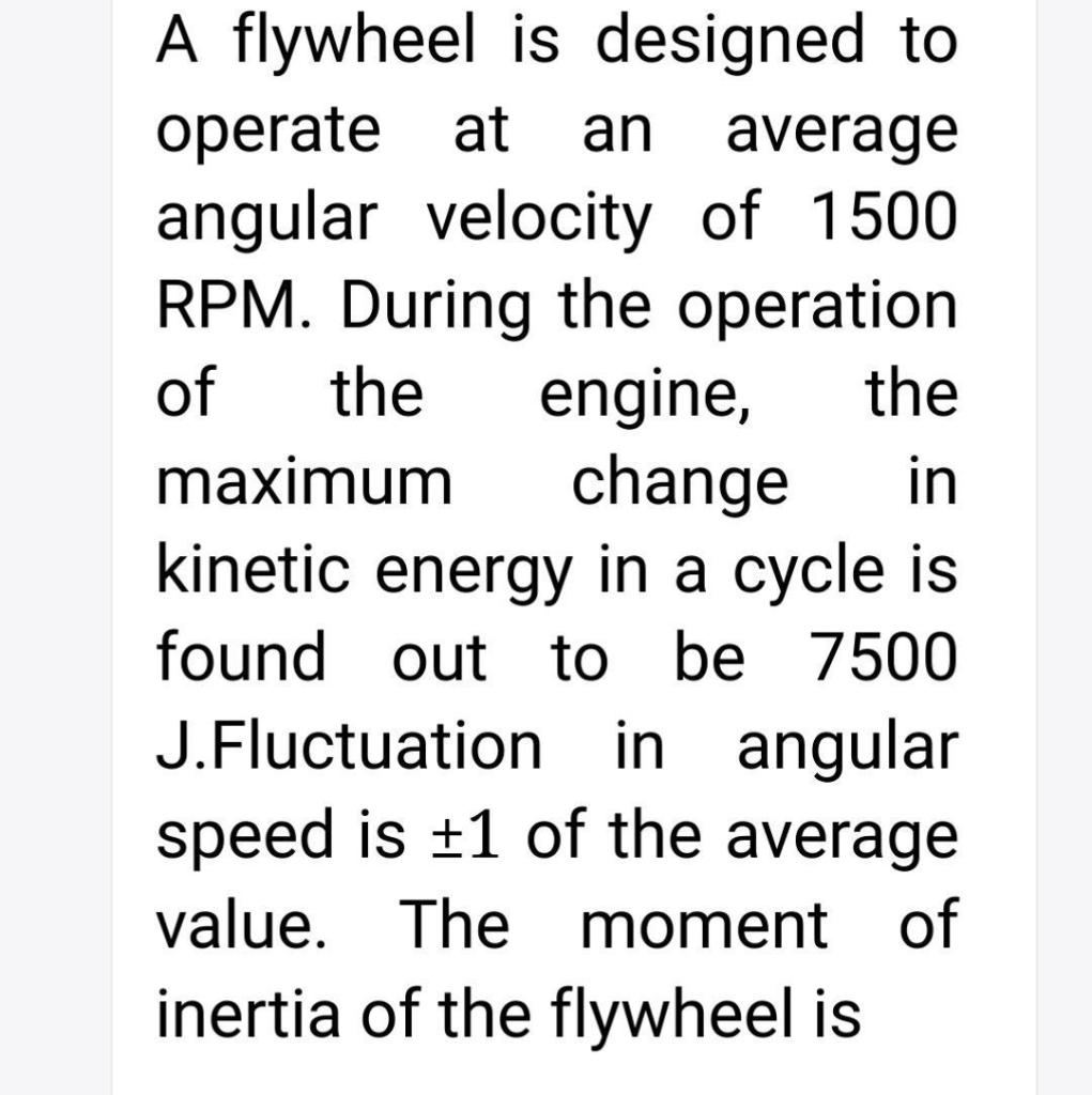 Solved an A flywheel is designed to operate at average