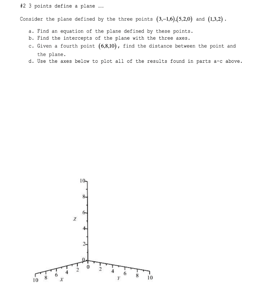 Solved #2 3 points define a plane ... Consider the plane | Chegg.com