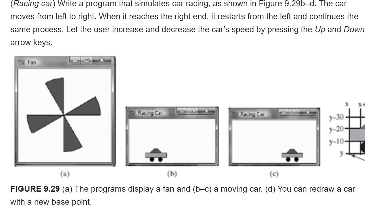 Solved (Racing car) Write a program that simulates car | Chegg.com